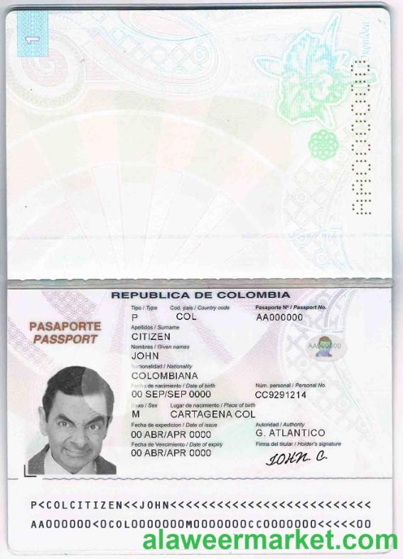 Colombia passport (2018-2018)